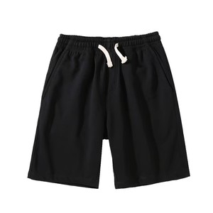 Pantalones cortos Bermuda de algodón de color sólido para hombre, de primera calidad, con cordón en la cintura y bolsillos, estilo casual, tela tejida transpirable - Product Image 3