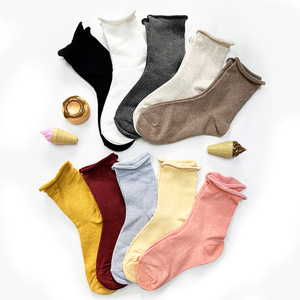 Made in Korea K03 Thin Spring Solid Casual Women's Seamless Crew <b>Socks</b> ODM 10 Pairs - Product Image 6