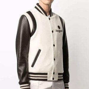 Wholesale Fashion style custom Long Women Letterman Jacket <b>Top</b> Quality Women <b>Cropped</b> Varsity Jackets With Front Pockets - Product Image 5