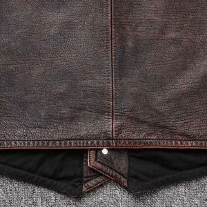 Nuevo Chaleco de Cuero de Diseño Casual, Prenda Exterior Vintage de Alta Calidad, Chalecos de Cuero Genuino Marrón Oscuro, Chaquetas sin Mangas CP-MLV-01 - Product Image 5