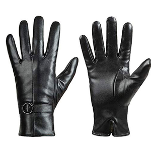 Leather <b>Gloves</b> Wrist Length Plain Style Thermal Unlined For Winter Daily Use - Product Image 4