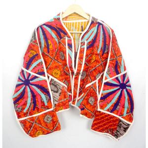 Beautiful Handmade 100% Cotton Kantha <b>Jacket</b> <b>Mandarin</b> <b>Collar</b> Full Sleeves Breathable Eco-Friendly All Season Fashionable Design - Product Image 1