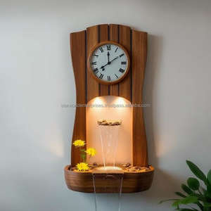 นาฬิกาติดผนังอีพ็อกซี่สำหรับตกแต่งบ้านทำจากไม้มาตรฐานสำหรับห้องนั่งเล่นห้องนอนและสำนักงานตกแต่งจากอินเดีย - Product Image 1