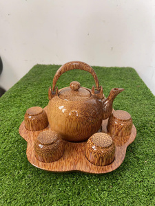 Customizable Coconut Wood <b>Tea</b> Mugs Handmade Vintage Design Reusable Sustainable Dishwasher Safe Drinkware <b>for</b> Business <b>Gifts</b> - Product Image 3