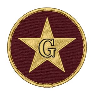 Insignia de Blazer Bordada Azul Marino con Estrella Dorada y Compás para Uniforme de Logia, Distintivo Masónico Personalizado - Product Image 2