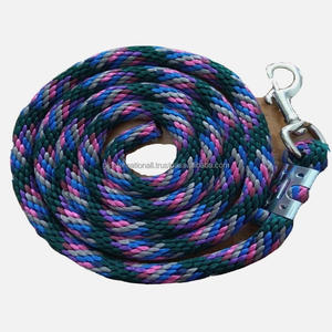 Cuerda de plomo de nailon para caballos con broche de latón Cuerda de plomo de caballo de nailon rosa y gris PP - Product Image 6