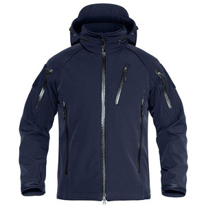 Chaqueta Softshell Casual de Invierno para Hombre, Cortavientos con Forro Polar, Cuello Alto, Capucha Impermeable, Cierre de Cremallera, Tejido Ligero para Actividades al Aire Libre - Product Image 4