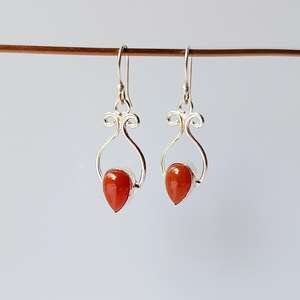 Red Carnelian <b>Dangle</b> <b>Earrings</b> Sterling <b>Silver</b> Plated Handmade Gemstone Jewelry Women Gift Fashion <b>Earrings</b> - Product Image 6