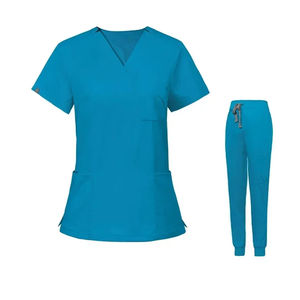 Uniformes Médicos de Mezclilla Más Vendidos, Uniformes de Enfermería, Conjuntos de Uniformes para Clínica, Blusas de Manga Corta y Pantalones Unisex de Alta Calidad - Product Image 1
