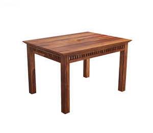 Ensemble de table à manger 2+1+1, 4 pièces, table à manger en bois massif Sheesham, ensemble compact pour 4 personnes, ensemble de table à manger design Jodhpuri avec banc - Product Image 5