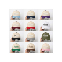 Topi Berkualitas Tinggi 5 Panel Logo Terbalik 2 Warna Topi Baseball Visor Melengkung Struktur Teratur Untuk Kegiatan Sehari-hari Berkemah Unisex