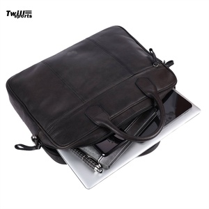 Wholesale Business <b>Simple</b> Fashion Men's PU Leather Large Capacity Laptop Briefcase for business classic style - Product Image 6