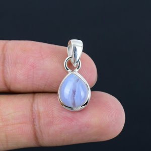 Top Quality Blue Lace Agate Gemstone 925 Sterling Silver Pendant Necklace Engagement Gift Natural Gemstone Pendants 3A Quality - Product Image 5