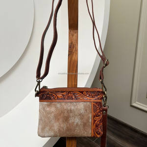 Mini bolso cruzado de piel de vaca de cuero mecanizado a mano para mujer, bolso móvil, bolso de mano de cuero genuino occidental de marca personalizada - Product Image 3