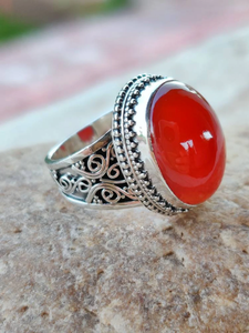 Carnelian Gemstone Designer <b>Ring</b> 925 <b>Silver</b> Handmade <b>Statement</b> <b>Ring</b> for Her Birthday Anniversary Party Wear Gift <b>Ring</b> - Product Image 6