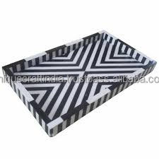 Bandeja con incrustaciones de hueso LuxeLeaf | Bandeja rectangular artesanal con tallado detallado de hojas para una decoración natural sofisticada y regalos Premium - Product Image 3