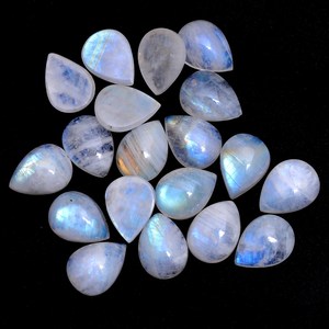 Pierre de lune blanche 12x16mm, cabochon en forme de poire, naturelle, chatoyante, bleuâtre, arc-en-ciel, pierre semi-précieuse, pierre précieuse non montée pour bijoux - Product Image 3