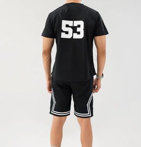 Conjuntos de Camiseta y Pantalones Cortos de Alta Calidad, Ropa Urbana Personalizada para Hombre, 350 GSM, Lisos, con Estampado Rizado, Lavado Ácido, Talla Grande - Product Image 4