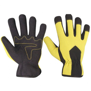 Racing <b>Gloves</b> Full Finger Yellow Black Textile Weaving Non Slip Outdoor Activities Unisex Mechanic <b>Gloves</b> - Product Image 1