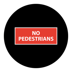 Panneau de signalisation de sécurité Brady GOBO « Interdiction de passage aux piétons » en aluminium de 2,6 pouces de diamètre pour zones restreintes - Product Image 3