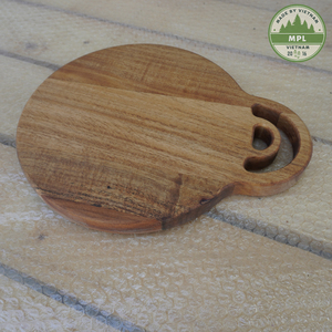 Vente en gros OEM de planche à découper ronde en bois d'acacia plateau de cuisine pizza fromage et charcuterie bloc à découper en bois pour le service - Product Image 4