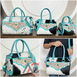 Bolso de Cuero Genuino de Última Moda, Estilo Western, Hecho a Mano, con Correa para Hombro, Bolso de Viaje Espacioso, Tipo Bandolera - Product Image 1
