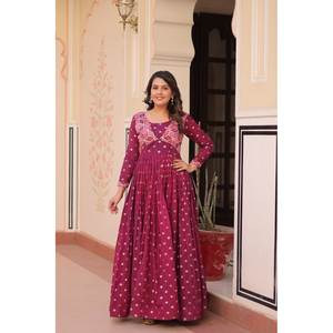 Beautiful Cotton Jequard Weaving Gown for Party Wear Elegant Look - Product Image 6