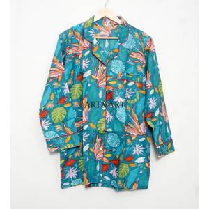 Ensemble de pyjama de luxe 100% coton pour femmes, vêtements de nuit doux, ensemble chemise et pantalon, vêtements de détente en coton biologique, ensemble cadeau de pyjama pour demoiselle d'honneur - Product Image 3