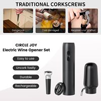 Ensemble ouvre-bouteille électrique et aérateur de vin rechargeable, verseur aérateur de vin populaire, bouchon de vin sous vide et coupe-capsule