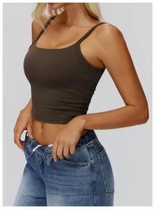 T-shirt court d'été personnalisé pour femme, col carré, coupe élastique régulière, manches courtes, respirant, grande taille, idéal pour la superposition - Vente en gros OEM - Product Image 5