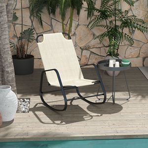Sedia a Dondolo Marrone Chiaro per Uso Interno ed Esterno, Modello Serenity - Product Image 2