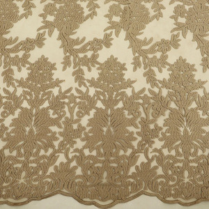 Tela de Encaje Bordado de Alta Calidad, Elegante Tela de Malla Estampada con Jacquard Floral para Vestidos de Novia y Decoración de Prendas - Product Image 2