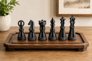Juego de ajedrez de madera, nuevo diseño, para uso en interiores y exteriores, caja de ajedrez, relojes de ajedrez, plegable, tamaño personalizable, logotipo, ecológico, uso duradero. - Product Image 4