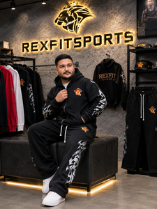 กางเกงจ็อกเกอร์ทรงโอเวอร์ไซส์ Rexfit Sports สไตล์สตรีทแวร์ ชุดวอร์มปักลายพร้อมลายพิมพ์ข้างขา ขายส่งชุดกีฬา - Product Image 3