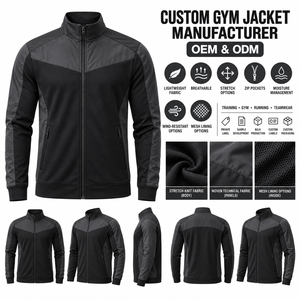Chaqueta Bomber Deportiva para Hombre con Cuello Alto, Paneles de Tejido Elástico, Bolsillos con Cremallera, Transpirable, Poliéster y Spandex, Corte Ajustado, para Otoño - Product Image 5