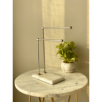 Porte-serviettes de salle de bain en or blanc personnalisé, élégant et moderne, avec barres en acier, base en marbre blanc, forte demande