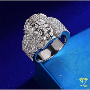 Anillo de Diamante Moissanita en Plata de Ley 925, Corona de Espinas, Banda Religiosa para Minoristas y Revendedores de Joyería - Product Image 2