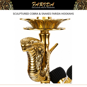 Chicha Farida de Luxe de Qualité Supérieure, Design Attrayant, en Laiton Massif Sculpté Cobra et Serpents, Chichas de Table Farida - Product Image 6