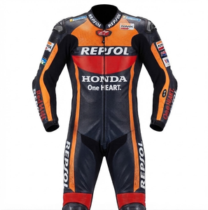 Combinaison de moto Zonda Premium Leather MotoCP Racing 1 pièce, équipement de conduite avec bosse niveau 2 CE, sur mesure - Product Image 1
