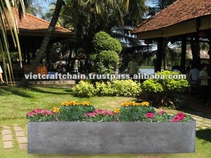 Juego de 3 macetas de exterior de hormigón de fibra negra/blanca para jardín, patio y balcón, macetas y macetas - Product Image 6