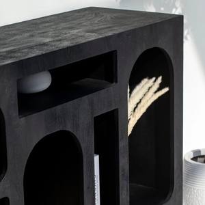 Meuble d'appoint en bois moderne et contemporain, unité de présentation peinte en noir Vandana Sierra Hexa - Product Image 4