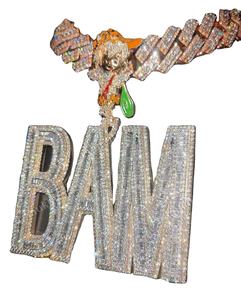 Lettre BAM personnalisée certifiée GRA VVS Moissanite Party Wear pendentif Hip Hop rappeur deux tons entièrement glacé pendentif en argent Sterling 925 - Product Image 1