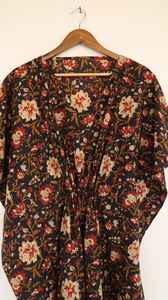 Robe kaftan bohème en coton pour femme, tenue de plage, vêtement de détente pour resort - Product Image 3