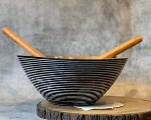 Tazón de Madera de Acacia y Mango de Primera Calidad, Tamaño Personalizado, Hecho a Mano, Clásico, Ecológico, Plato para Servir, para Fiestas, Ensaladas, Frutas, J N - Product Image 6