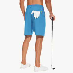 Shorts de golf pour hommes, personnalisables avec logo, haute performance, séchage rapide, respirants, en polyester, anti-humidité, couleur unie, décontractés - Product Image 2