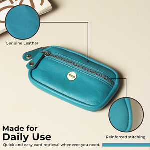 WRIZA - Monedero de Cuero Genuino de Alta Calidad con Cierre, Mini Portamonedas, Bolsa Ligera para Llaves, para Viajes, para Mujer - Product Image 2