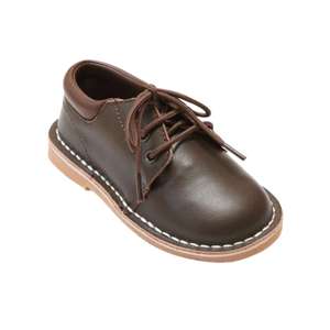Chaussures en cuir véritable pour enfants, unisexes, bout rond, à lacets, fabricant de gros de qualité supérieure - Product Image 1