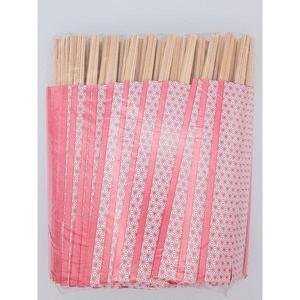 Kyushu Shikou HANA Mini baguettes jetables Asanoha 100 paires rouge style japonais couverts en bambou 21cm papier pour usage commercial - Product Image 1