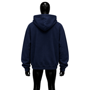 Custom <b>Navy</b> Blue Zip Up Hoodie Women Oversized Heart Graphic Rhinestone Streetwear Full Zipper Hooded <b>Sweatshirt</b> Casual Fashion - Product Image 2