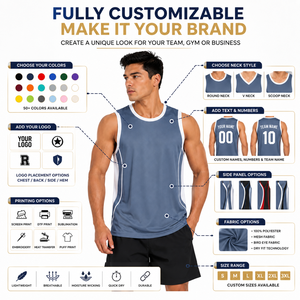 Débardeur unisexe sans manches 100% polyester mesh séchage rapide léger - Product Image 5